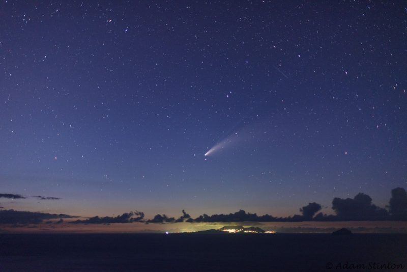 Comet Neowise over the west indies